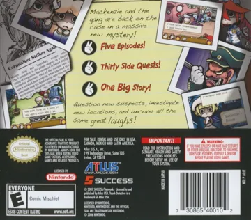 Touch Detective 2 1-2 (USA) box cover back